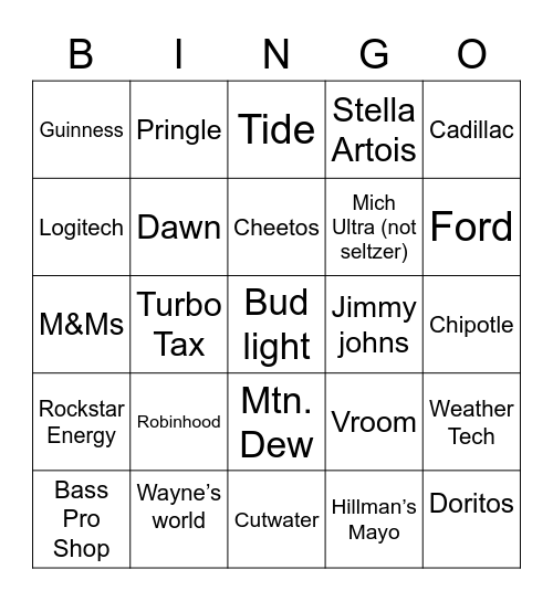 HALFTIME SHOW Bingo Card