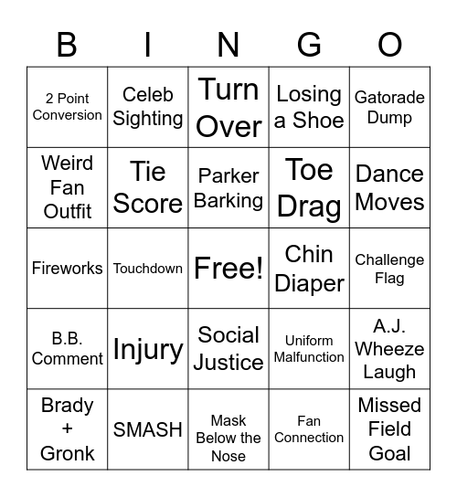 SUPERBOWL BINGO Card