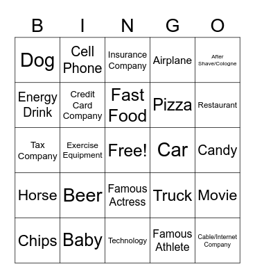 Super Bowl 55 Bingo Card