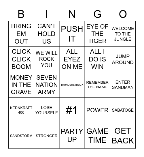 SUPERBOWL HYPE Bingo Card