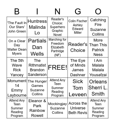 HEROES  BOOK  BINGO Card