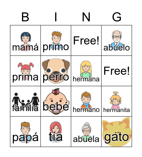 La Familia Bingo Card