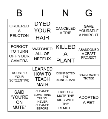 Quarantine Baby Shower Bingo! Bingo Card