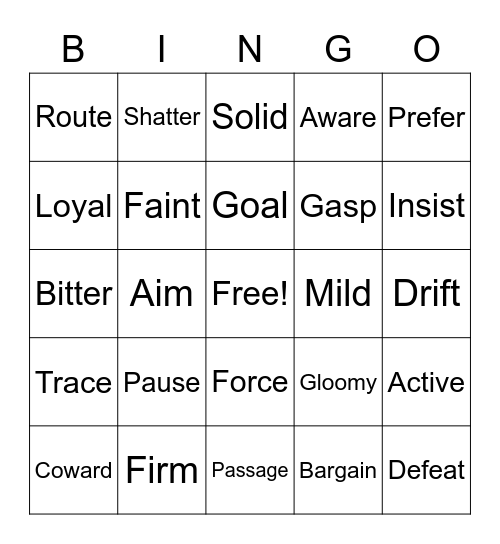 Mr. Yong's Bingo Time~ Bingo Card