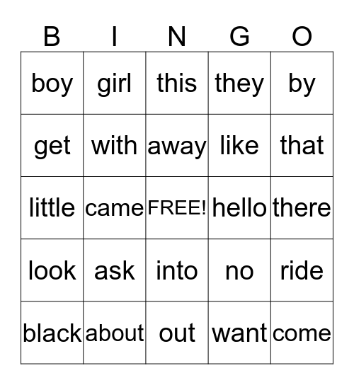 Quarter 3 Sight Word Bingo! Bingo Card