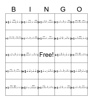 Rhythm Bingo Level 5 Bingo Card