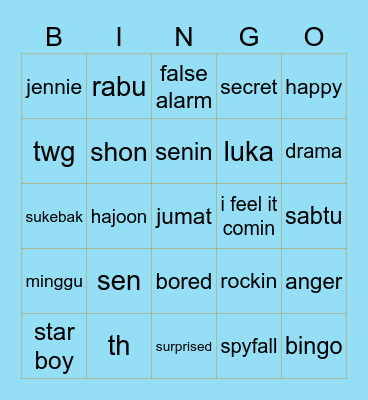 Wewenssssss Bingo Card