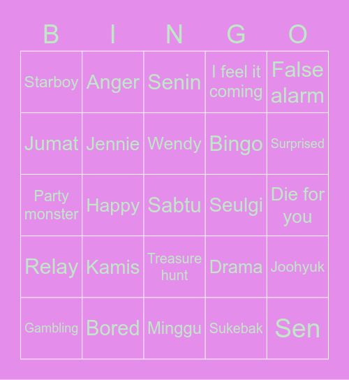lulu Bingo Card