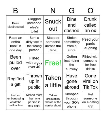 Put a Phinger Down... Bingo Card
