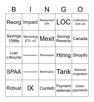 FI Bingo Card