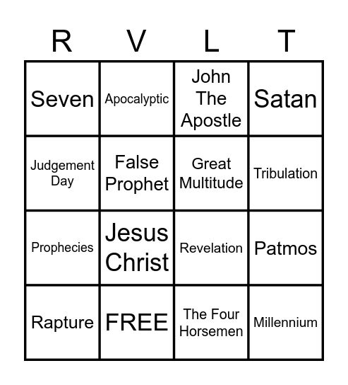 Revelation Bingo Card
