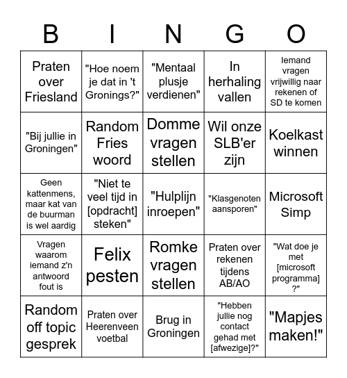 Mast Bingo Card