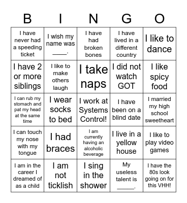 Icebreaker BINGO Card