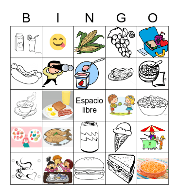 Unidad 3 Lección 1 - Mi comida favorita Bingo Card