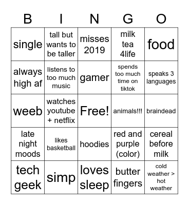 jon wu stuff Bingo Card