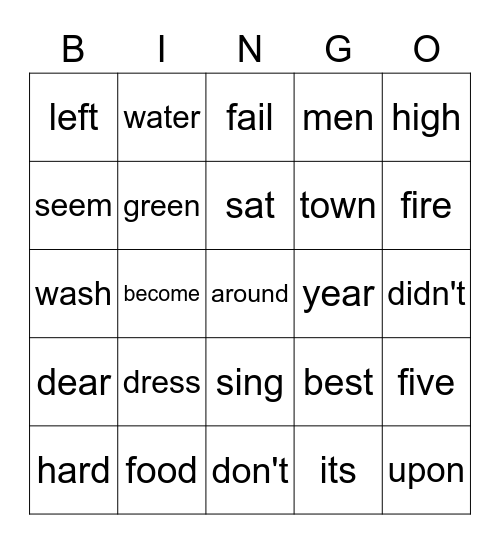 HFW 2.1 Set 4 Bingo Card