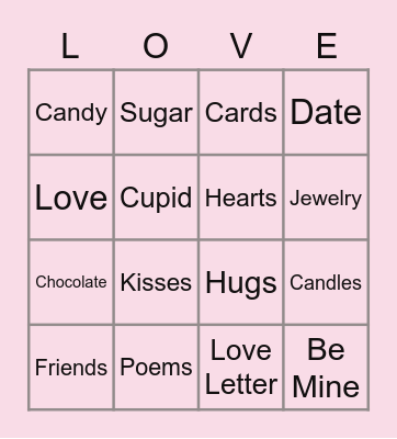RWLP Valentines Bingo! Bingo Card