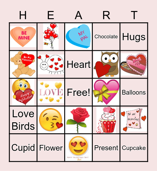 Valentine's day Bingo Card