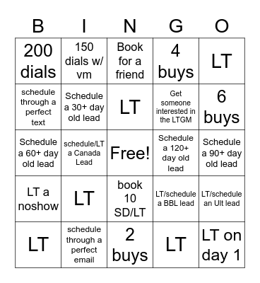 Monday Bingo Card