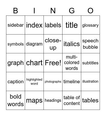 book bingo Card
