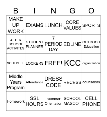 MLK BINGO  Bingo Card