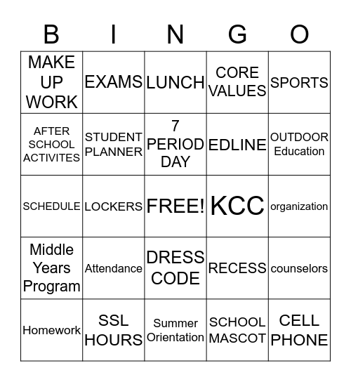 MLK BINGO  Bingo Card