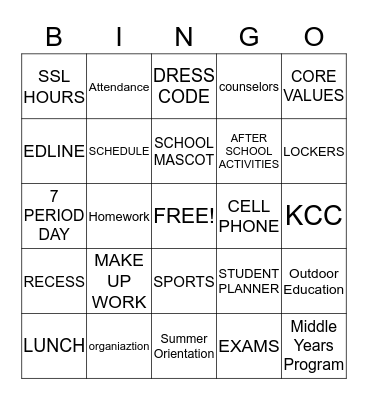 MLK BINGO Card
