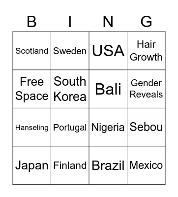 Ashley's Baby Shower Bingo Card