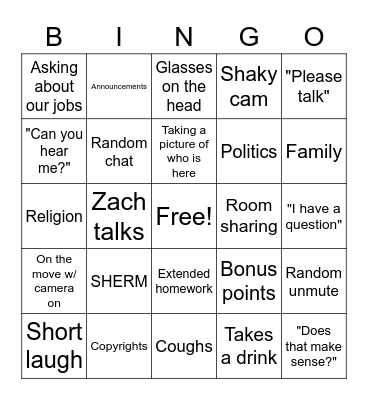 Untitled Margarine Bingo Card