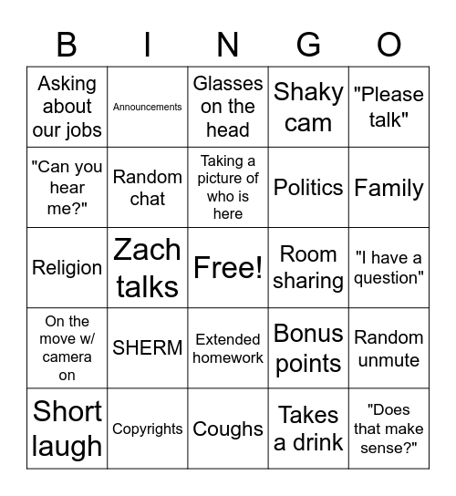 Untitled Margarine Bingo Card