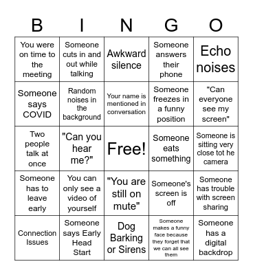Meeting Bingo Card