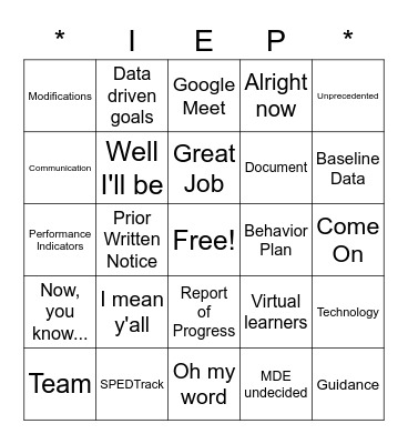 Training Time! Bingo Card