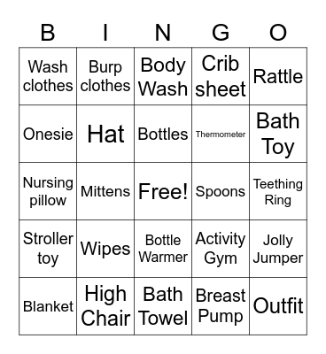 Baby BINGO Card