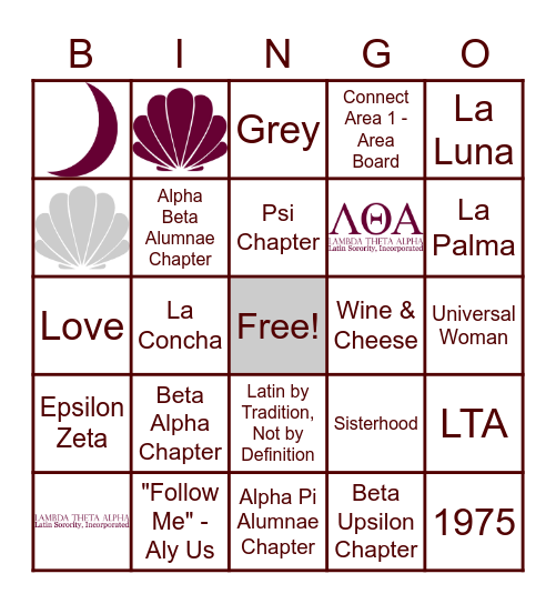 LTA Bingo Card