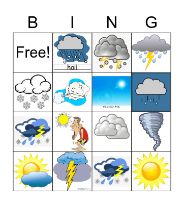 Weather Bingo Card