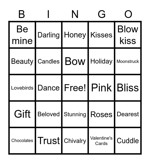 Valentine's Day-FCE Bingo Card