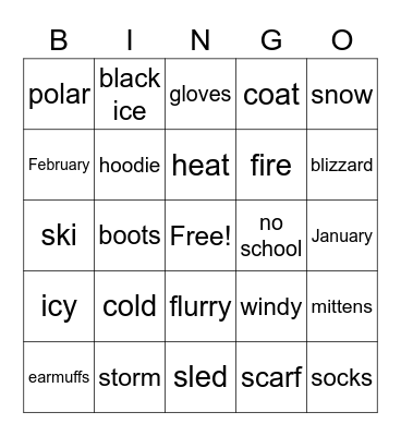 WINTER BINGO Card