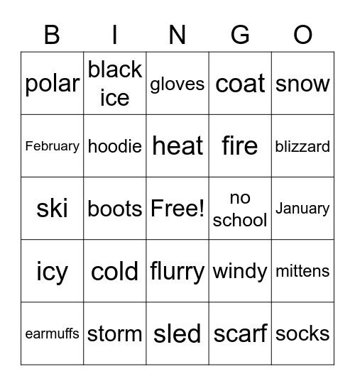 WINTER BINGO Card