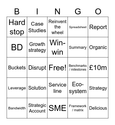 Consulting Lingo Bingo Card