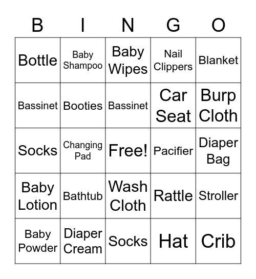 Baby Bingo Card