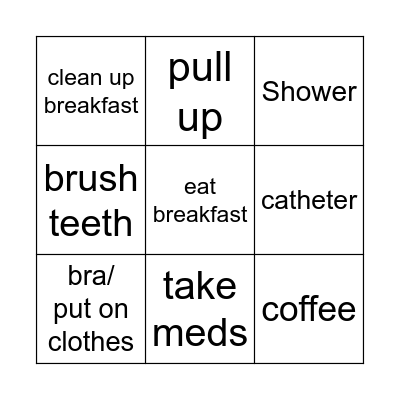 Tomorrow morning Bingo Card