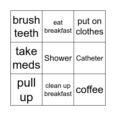 Morning Bingo Card