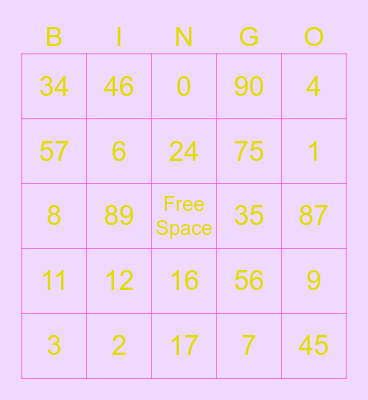 Bingo Challenge Bingo Card