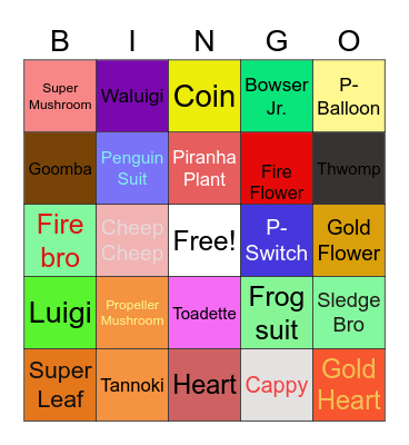 Mario Bingo Card