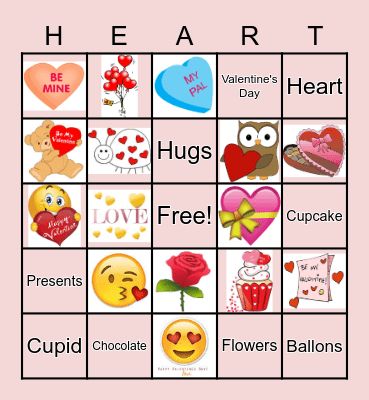 Valentine's day Bingo Card