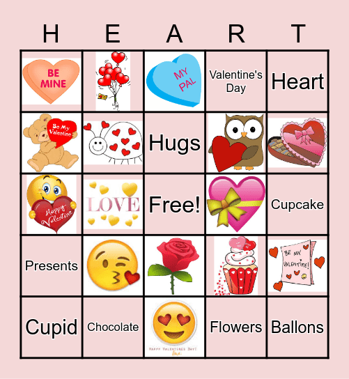 Valentine's day Bingo Card