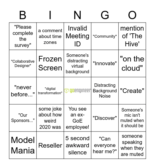 3DEXWorld 2021 - GoBINGO Card