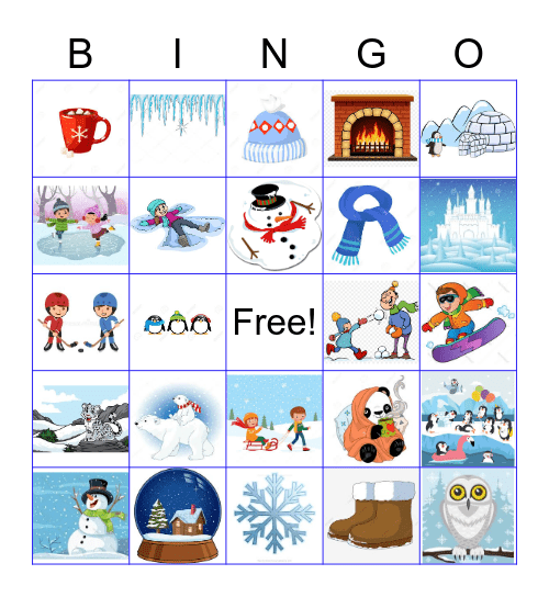 Winter Break Bingo Card