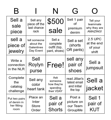 GALENTINES DAY Bingo Card
