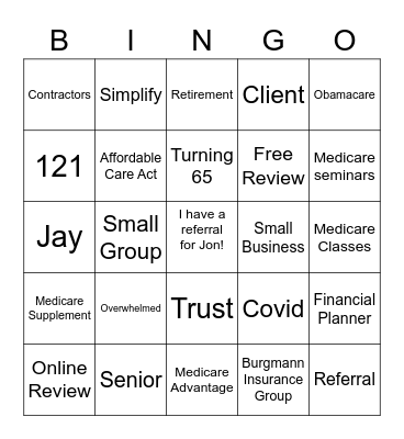 BIG BNI Bingo Card